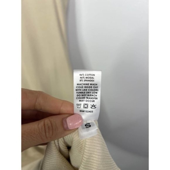 Cotton Citizen Verona Soft Rib Raw Edge Midi Dress Women's Tan Size: S NWOT - Picture 8 of 9